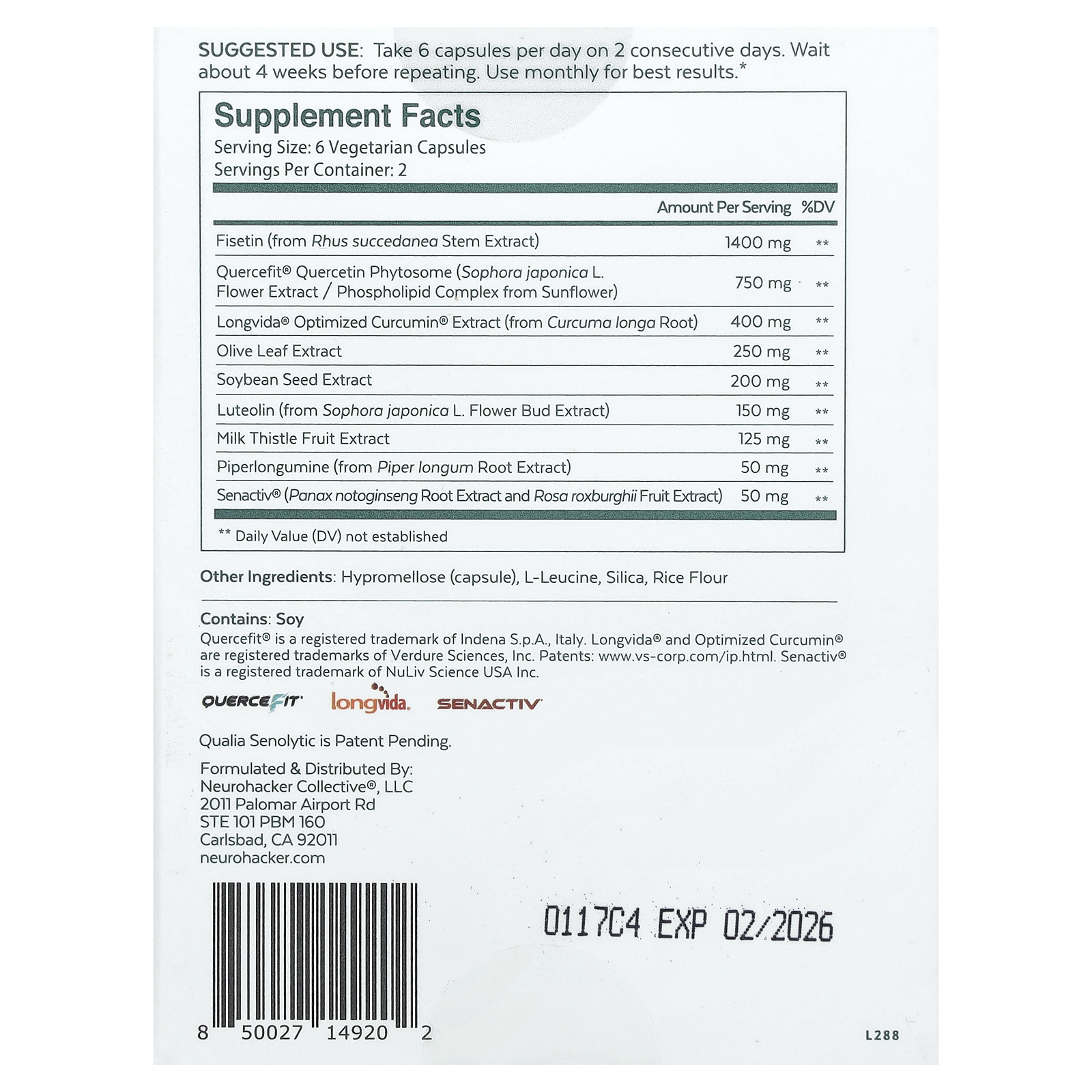 Senolytic, 12 Capsules