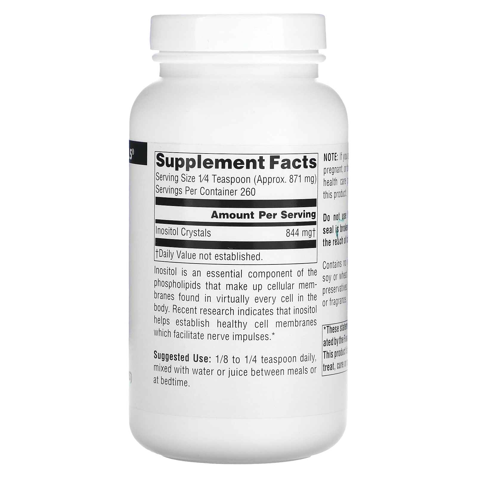 Pure Inositol Crystals, 8 oz (226.8 g)