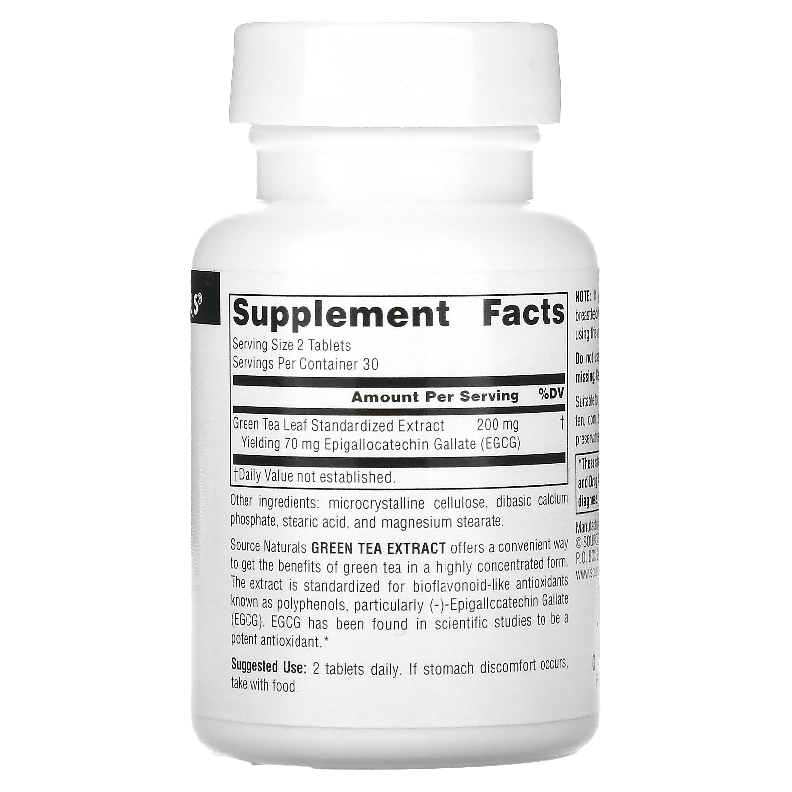 Green Tea Extract, 60 Tablets (100 mg per Tablet)