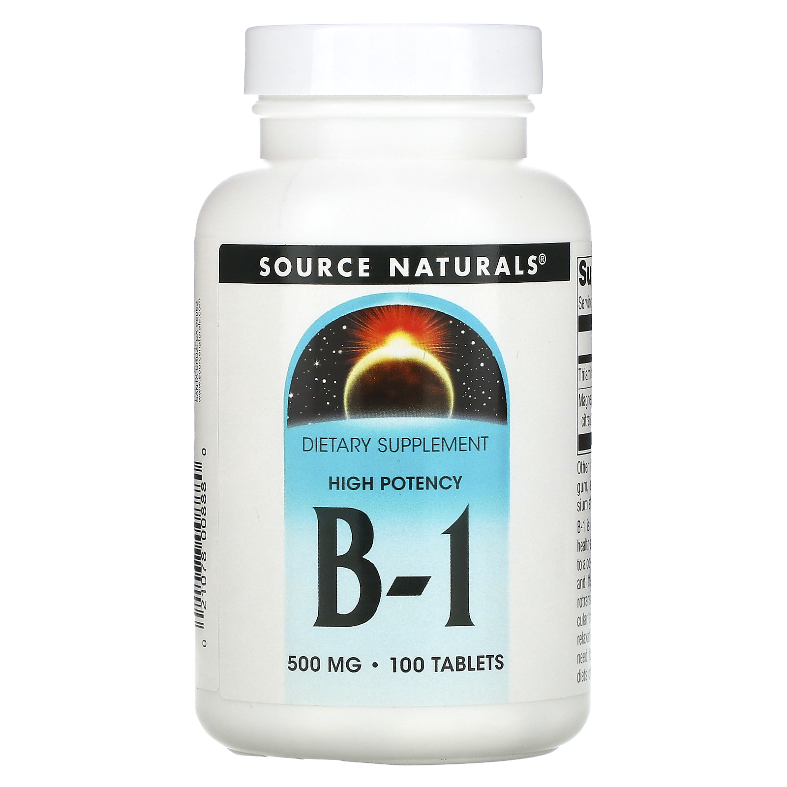 Vitamin B-1, High Potency , 500 mg, 100 Tablets