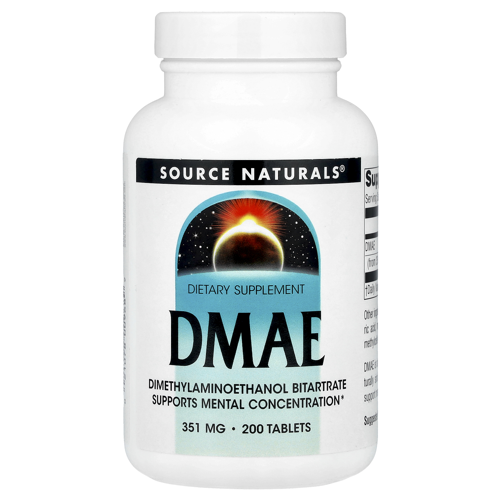DMAE, 351 mg, 200 Tablets