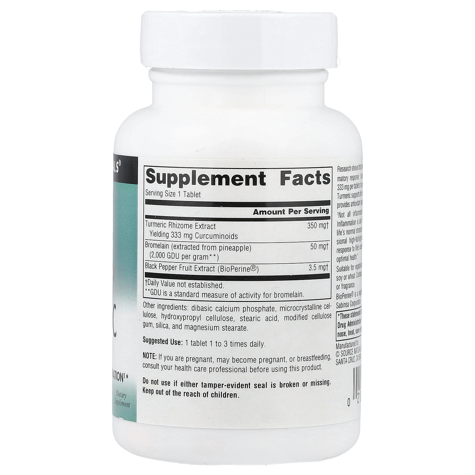 Turmeric Extract, 100 Tablets