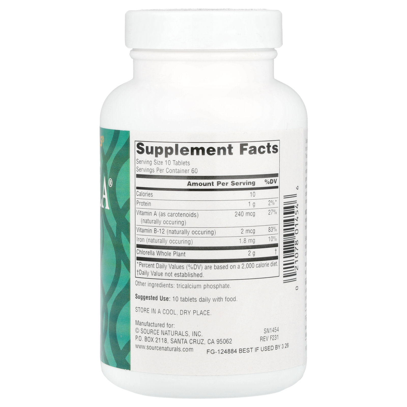 Yaeyama Chlorella®, 600 Tablets, (20 mg per Tablet)