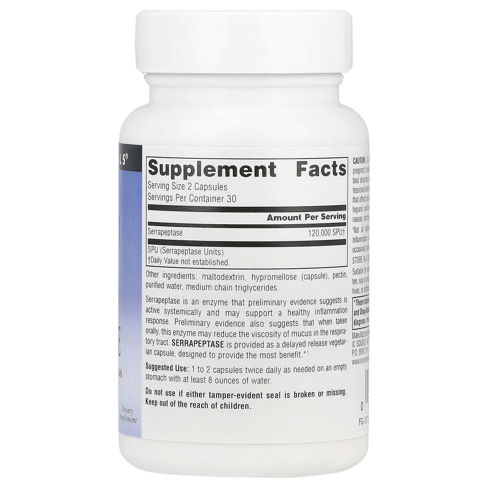 Serrapeptase, 60 Capsules (60,000 SPU Per Capsule)