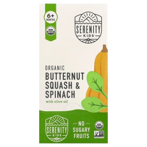 Organic Butternut Squash & Spinach with Olive Oil, 6+ Months, 6 Pouches, 3.5 oz (99 g) Each Organic Butternut Squash & Spinach with Olive Oil, 6+ Months, 6 Pouches, 3.5 oz (99 g) Each