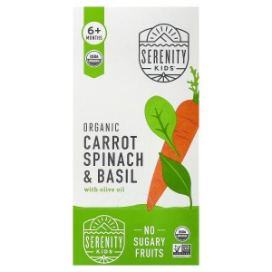 Organic Carrot, Spinach & Basil with Olive Oil, 6+ Months, 6 Pouches, 3.5 oz (99 g) Each Organic Carrot, Spinach & Basil with Olive Oil, 6+ Months, 6 Pouches, 3.5 oz (99 g) Each