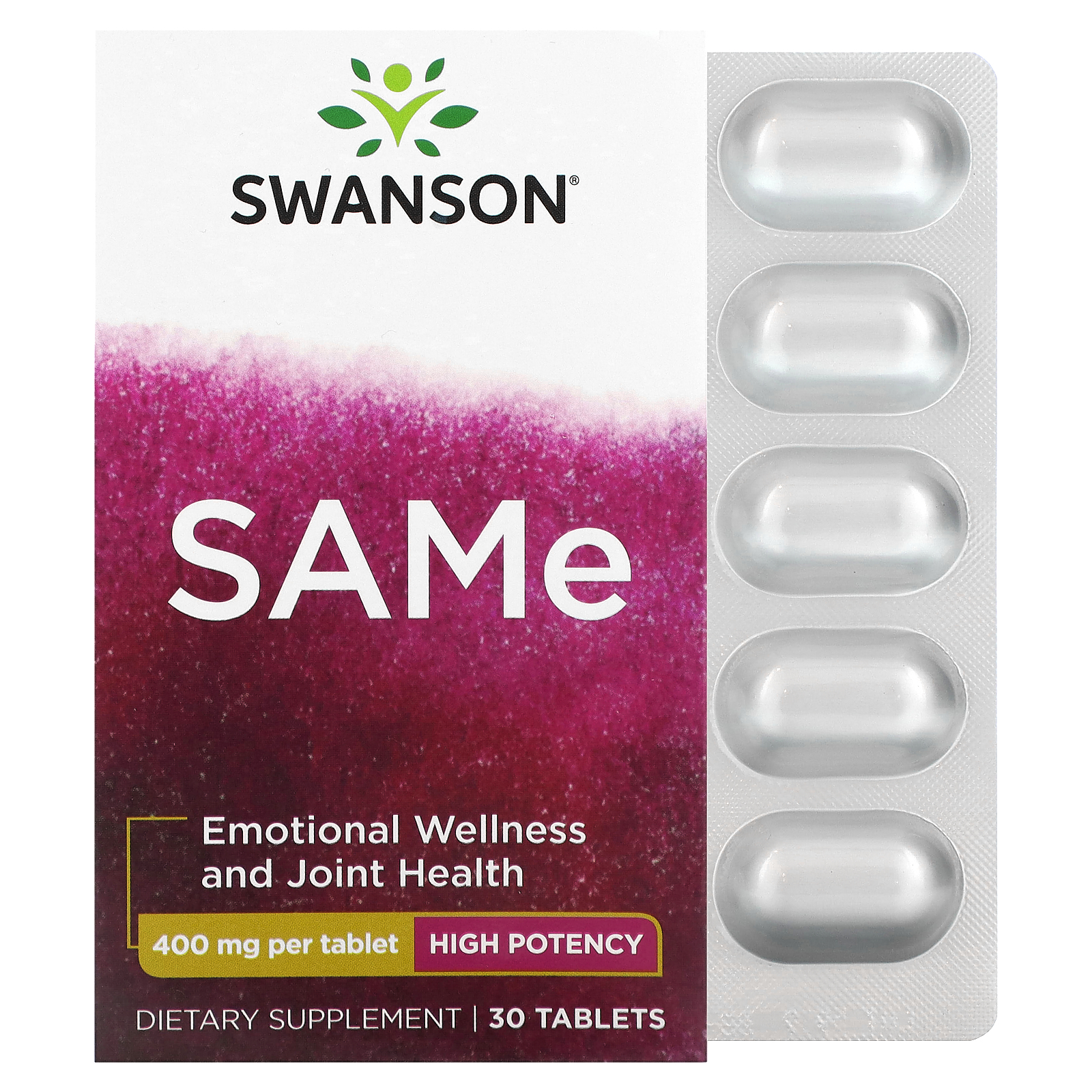 SAMe, 400 mg, 30 Tablets