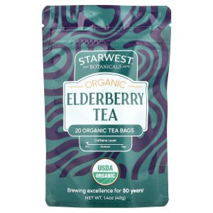 Organic Elderberry Tea, 20 Tea Bags, 1.4 oz (40 g) Organic Elderberry Tea, 20 Tea Bags, 1.4 oz (40 g)