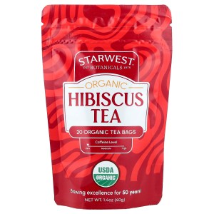 Organic Hibiscus Tea, Caffeine Free, 20 Organic Tea Bags, 1.4 oz (40 g) Organic Hibiscus Tea, Caffeine Free, 20 Organic Tea Bags, 1.4 oz (40 g)