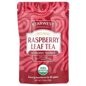 Organic Raspberry Leaf Tea, 20 Tea Bags, 1.04 oz (30 g) Organic Raspberry Leaf Tea, 20 Tea Bags, 1.04 oz (30 g)