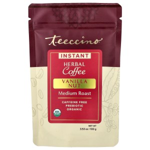 Prebiotic Chicory Instant Herbal Coffee Alternative, Vanilla Nut, Medium Roast, Caffeine Free, 3.53 oz (100 g) Prebiotic Chicory Instant Herbal Coffee Alternative, Vanilla Nut, Medium Roast, Caffeine Free, 3.53 oz (100 g)