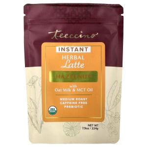 Prebiotic Chicory Instant Herbal Latte, Hazelnut, Caffeine Free, 7.9 oz (224 g) Prebiotic Chicory Instant Herbal Latte, Hazelnut, Caffeine Free, 7.9 oz (224 g)