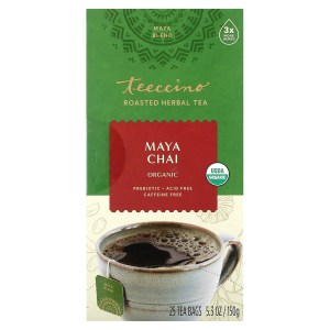 Organic Roasted Herbal Tea, Maya Chai, Caffeine Free, 25 Tea Bags, 5.3 oz (150 g) Organic Roasted Herbal Tea, Maya Chai, Caffeine Free, 25 Tea Bags, 5.3 oz (150 g)