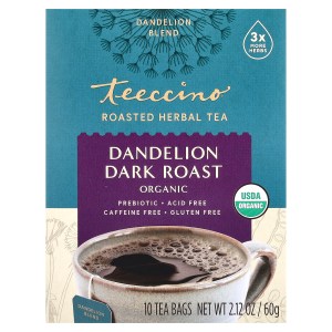 Organic Roasted Herbal Tea, Dandelion, Dark Roast, Caffeine Free, 10 Tea Bags, 2.12 oz (60 g) Organic Roasted Herbal Tea, Dandelion, Dark Roast, Caffeine Free, 10 Tea Bags, 2.12 oz (60 g)