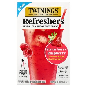 Refreshers, Herbal Tea Instant Beverage, Strawberry Raspberry, Caffeine Free, 5 Packets, 0.6 oz (17 g) Each Refreshers, Herbal Tea Instant Beverage, Strawberry Raspberry, Caffeine Free, 5 Packets, 0.6 oz (17 g) Each