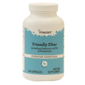 Friendly Fiber Including Prebiotic scFOS & Probiotics, 240 Capsules Friendly Fiber Including Prebiotic scFOS & Probiotics, 240 Capsules