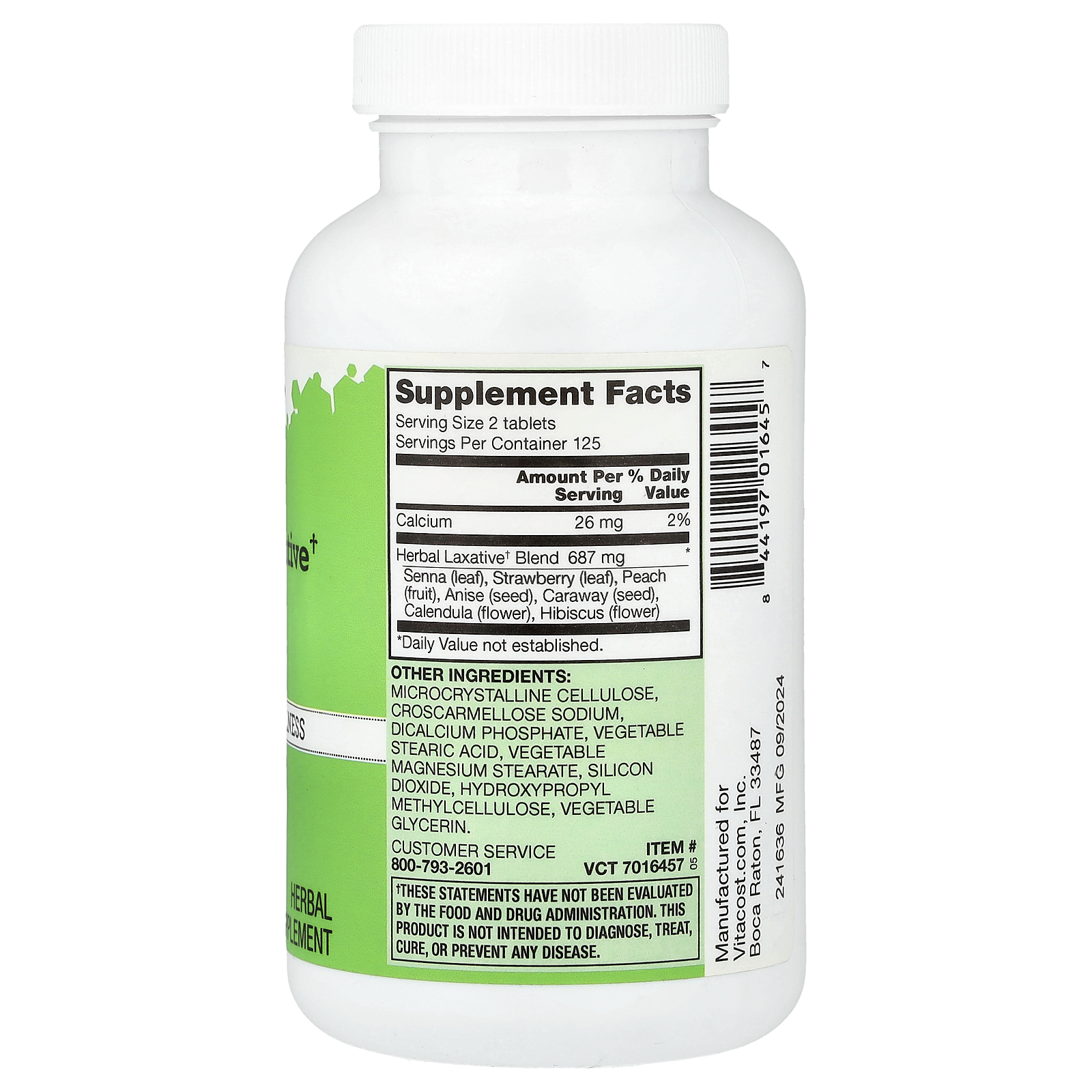 Herbal Laxative, 250 Tablets