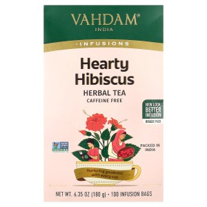 Infusions, Herbal Tea, Hearty Hibiscus, Caffeine Free, 100 Infusion Bags, 6.35 oz (180 g) Infusions, Herbal Tea, Hearty Hibiscus, Caffeine Free, 100 Infusion Bags, 6.35 oz (180 g)