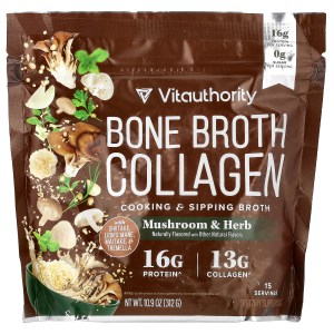 Bone Broth Collagen, Cooking & Sipping Broth, Mushroom & Herb, 10.9 oz (312 g) Bone Broth Collagen, Cooking & Sipping Broth, Mushroom & Herb, 10.9 oz (312 g)
