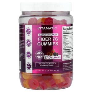 Fiber Gummies, Natural Berry, Peach & Strawberry, 240 Gummies Fiber Gummies, Natural Berry, Peach & Strawberry, 240 Gummies