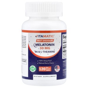 Melatonin, B6 & L-Theanine, Natural Berry, 120 Fast Dissolve Tablets Melatonin, B6 & L-Theanine, Natural Berry, 120 Fast Dissolve Tablets