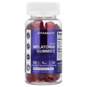 Vegan Melatonin Gummies, Natural Blackberry, 60 Gummies (2.5 mg per Gummies) Vegan Melatonin Gummies, Natural Blackberry, 60 Gummies (2.5 mg per Gummies)