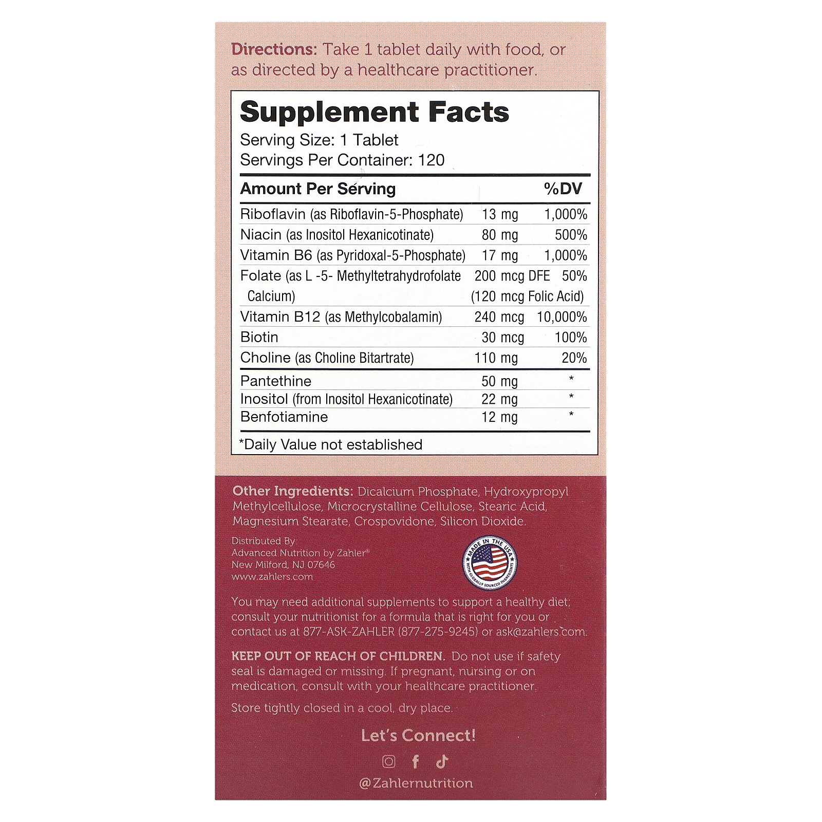 Bioactive B-Complex, 120 Time Release Tablets