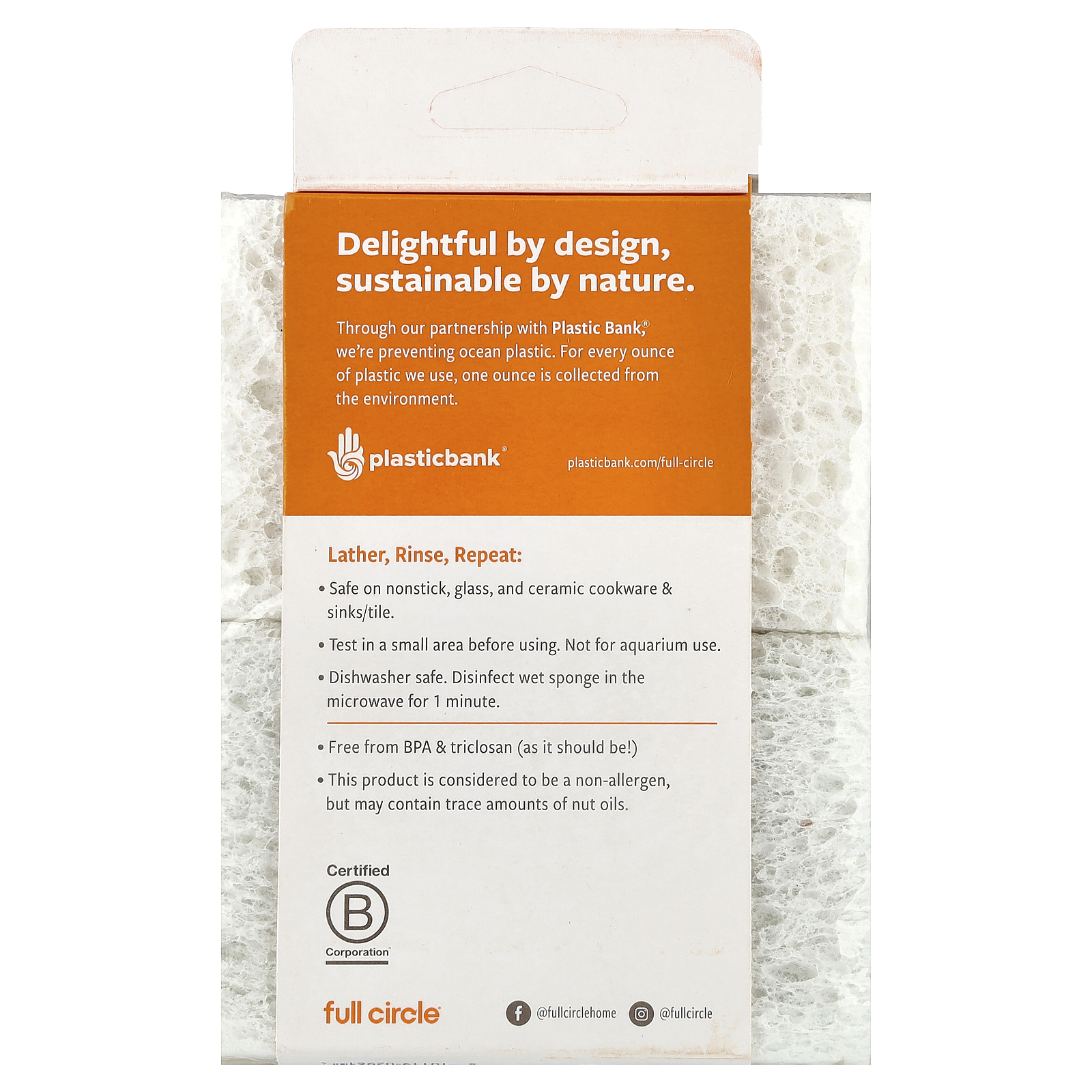 Walnut Shell Scrubber Sponge, 6 Count