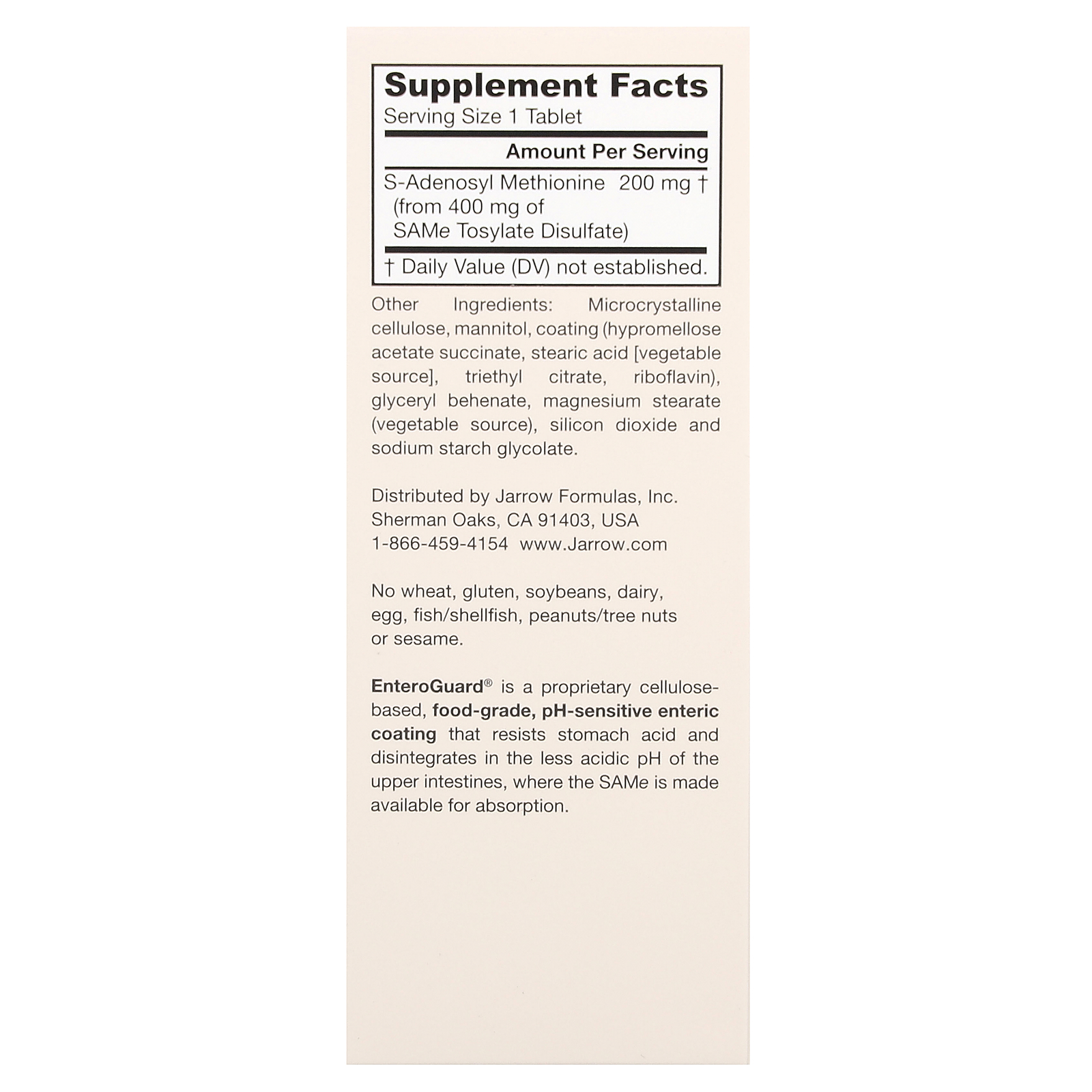 SAMe 200, 200 mg, 60 Tablets