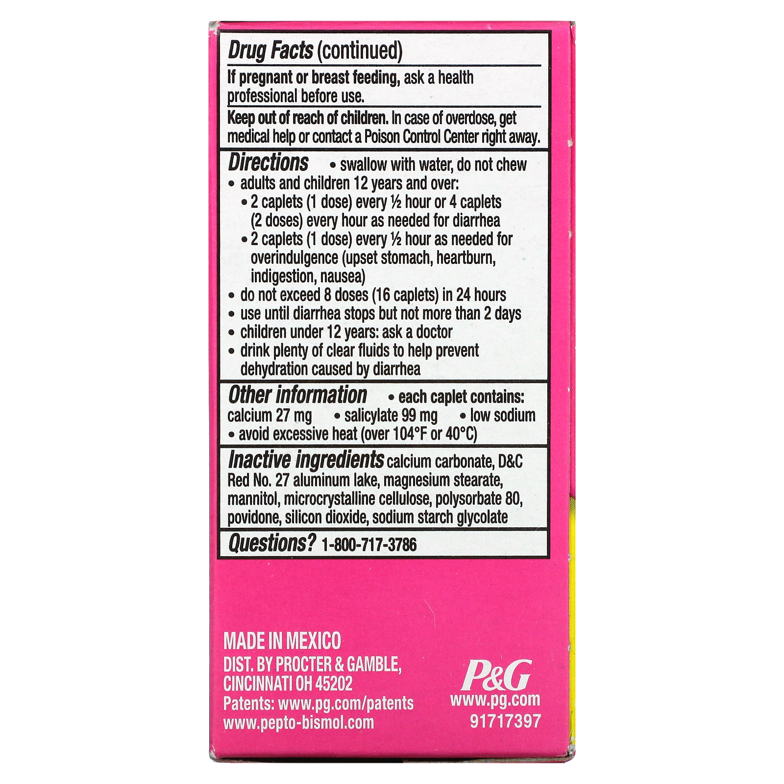 Bismuth Subsalicylate, 40 Caplets (131 mg per Caplet)