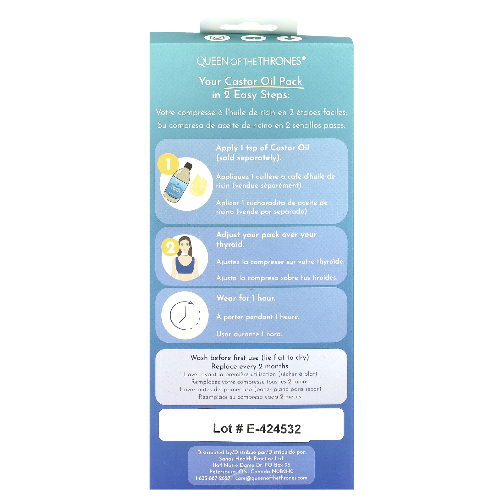 Castor Oil Pack, Thyroid, 1 Count