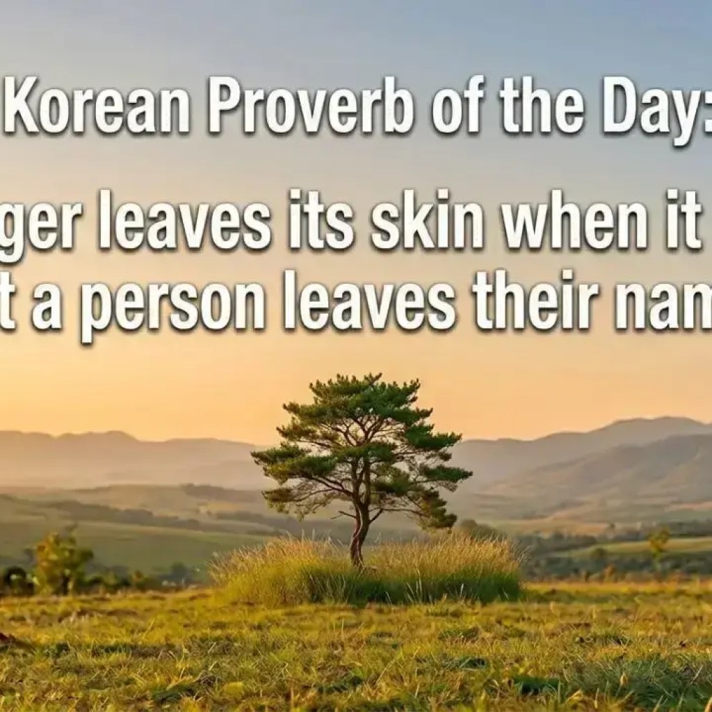 அன்றைய கொரிய பழமொழி: “ஒரு புலி இறக்கும் போது அதன் தோலை விட்டுவிடும், ஆனால் ஒரு நபர் அதன் பெயரை விட்டுவிடுகிறார்” | – டைம்ஸ் ஆஃப் இந்தியா அன்றைய கொரிய பழமொழி: “ஒரு புலி இறக்கும் போது அதன் தோலை விட்டுவிடும், ஆனால் ஒரு நபர் அதன் பெயரை விட்டுவிடுகிறார்” | – டைம்ஸ் ஆஃப் இந்தியா