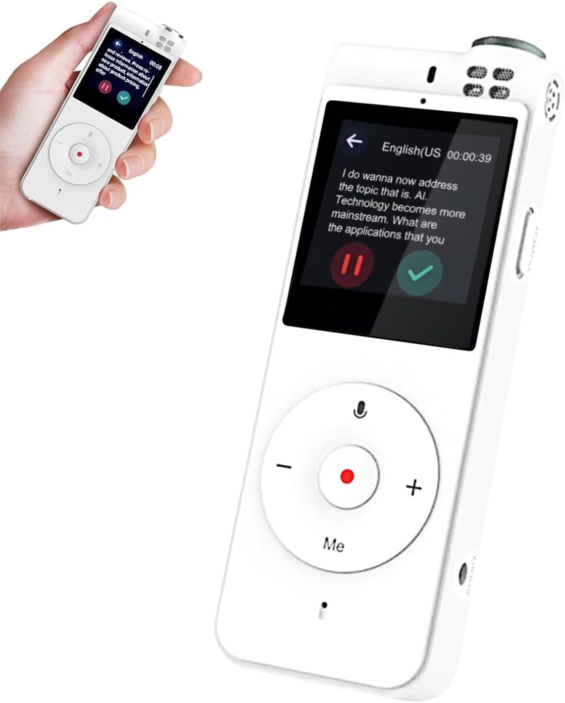 Navitomoon Digital Voice Recorder with Playback, Speech to Text and Instant Translation, Voice to Text Recorder with Transcription, No Subscription, Suitable for Lectures Meetings Classrooms Navitomoon Digital Voice Recorder with Playback, Speech to Text and Instant Translation, Voice to Text Recorder with Transcription, No Subscription, Suitable for Lectures Meetings Classrooms