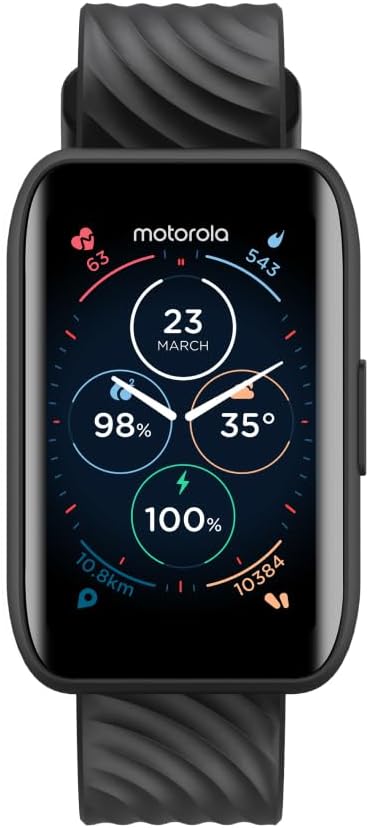 Motorola Moto 40 Bluetooth Smartwatch -10 Days Battery Life, Google Fit Integration, 1.5” Crystal Clear Display, Heart Tracking, in-Depth Sleep Tracking, iOS and Android Compatible – Phantom Black Motorola Moto 40 Bluetooth Smartwatch -10 Days Battery Life, Google Fit Integration, 1.5” Crystal Clear Display, Heart Tracking, in-Depth Sleep Tracking, iOS and Android Compatible – Phantom Black