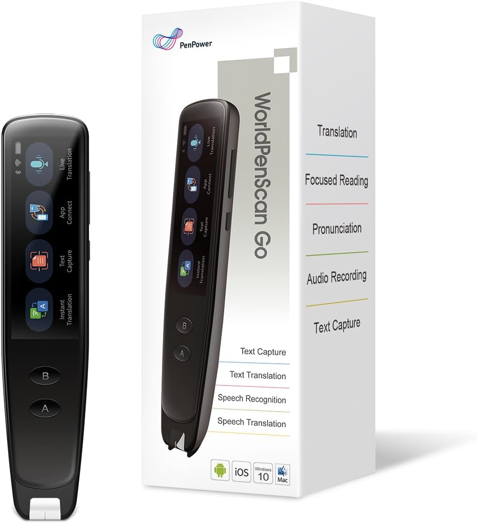 PenPower WorldPenScan Go | OCR Reading Pen | Text to Speech for Dyslexia| Pen Scanner for Data Input | Pen Translator | Wireless Standalone | LCD Touchscreen | Wi-Fi Connection PenPower WorldPenScan Go | OCR Reading Pen | Text to Speech for Dyslexia| Pen Scanner for Data Input | Pen Translator | Wireless Standalone | LCD Touchscreen | Wi-Fi Connection