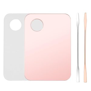 4 Pcs Makeup Mixing Tray Palette with Spatula –...
