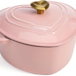 Paris Hilton Enameled Cast Iron Dutch Oven Heart-Shaped...