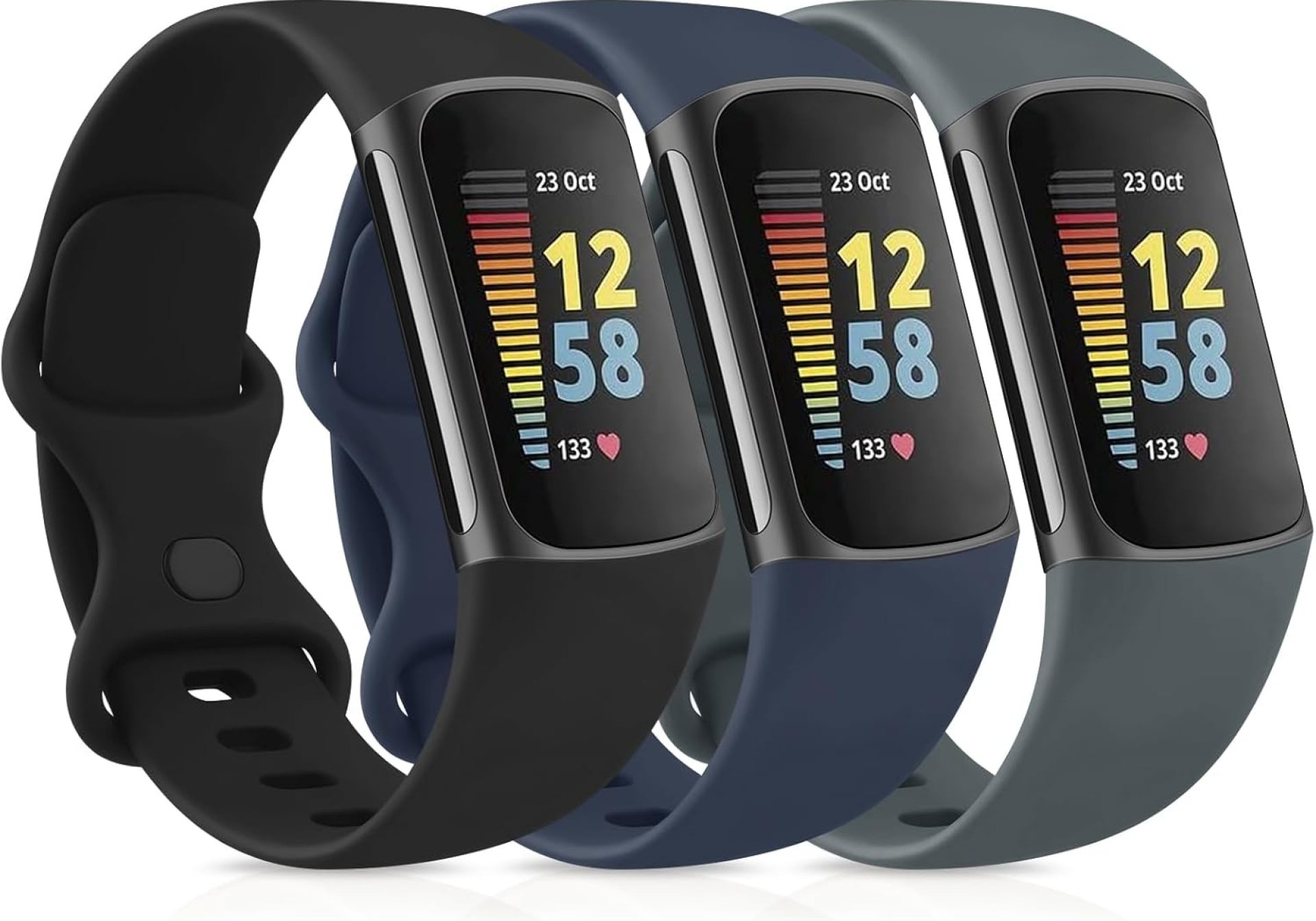 3 Pack Sport Bands Compatible with Fitbit Charge 6 Bands/Fitbit Charge 5 Bands Women Men, Classic Soft Replacement Straps Wristbands for Fitbit Charge 6/5 Advanced Fitness & Health Tracker 3 Pack Sport Bands Compatible with Fitbit Charge 6 Bands/Fitbit Charge 5 Bands Women Men, Classic Soft Replacement Straps Wristbands for Fitbit Charge 6/5 Advanced Fitness & Health Tracker