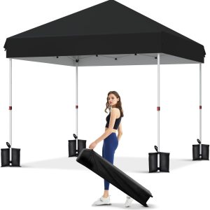 10×10 Pop Up Canopy with One Button Push Setup...