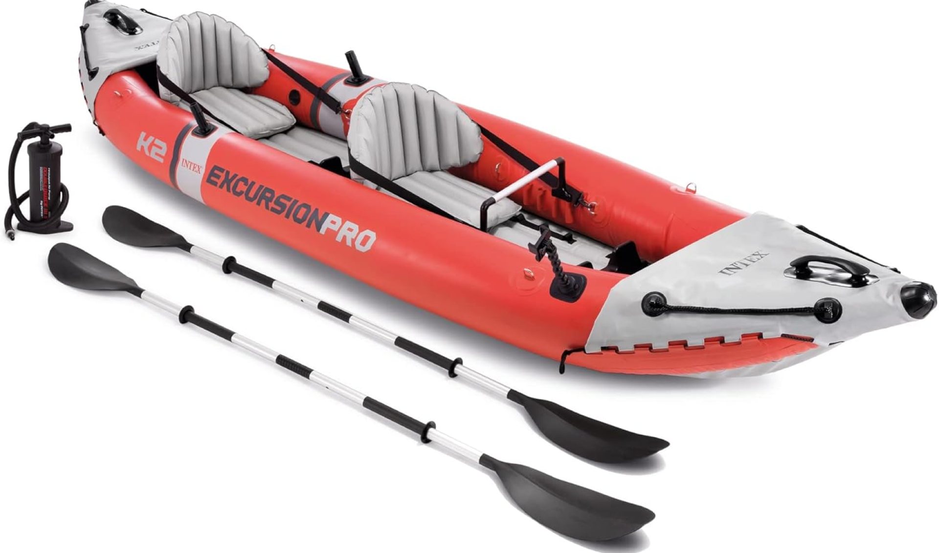Intex 68309EP Excursion Pro K2 Inflatable Kayak Set: Includes Deluxe 86in Kayak Paddles and High-Output Pump – SuperTough PVC – Adjustable Bucket Seat – 2-Person – 400lb Weight Capacity Intex 68309EP Excursion Pro K2 Inflatable Kayak Set: Includes Deluxe 86in Kayak Paddles and High-Output Pump – SuperTough PVC – Adjustable Bucket Seat – 2-Person – 400lb Weight Capacity