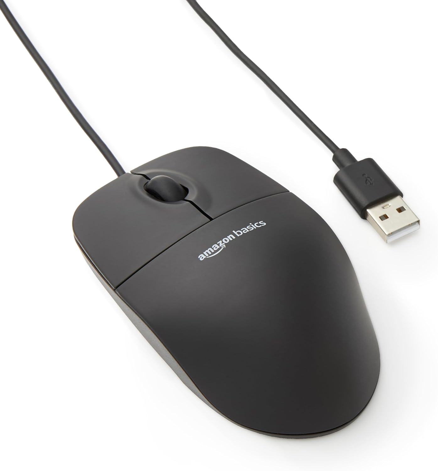 Amazon Basics Responsive and Precise 3-Button Wired USB Computer Mouse with Scrolling and Tracking, Single, Black Amazon Basics Responsive and Precise 3-Button Wired USB Computer Mouse with Scrolling and Tracking, Single, Black