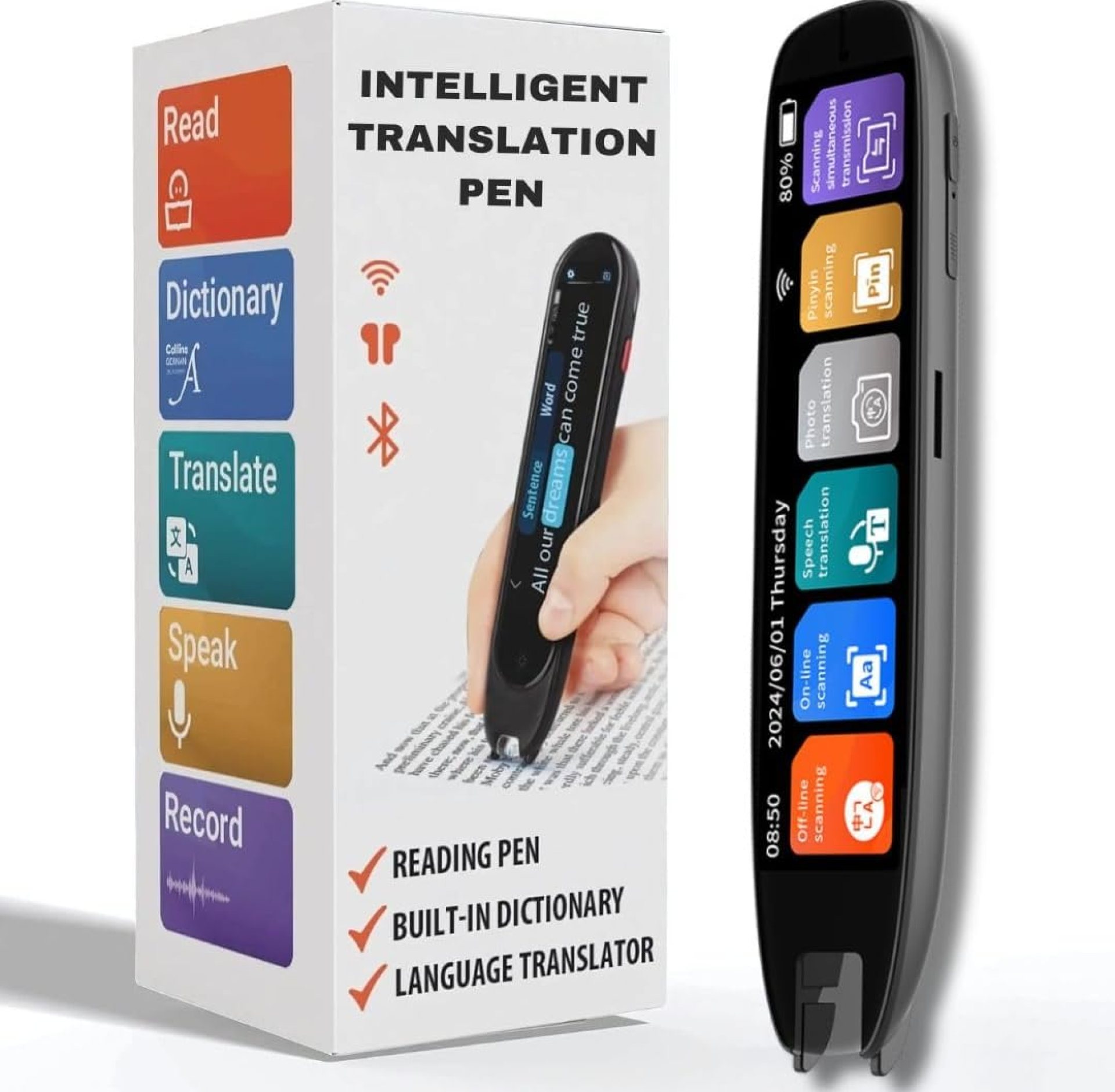 Upgraded Translation Pen & Reading Pen for Kids & Adults | AI-Powered Language Translator Device for Instant Text & Voice Translation | Dyslexia Assistive Tool & Reading Aid | Supports 140+ Languages Upgraded Translation Pen & Reading Pen for Kids & Adults | AI-Powered Language Translator Device for Instant Text & Voice Translation | Dyslexia Assistive Tool & Reading Aid | Supports 140+ Languages