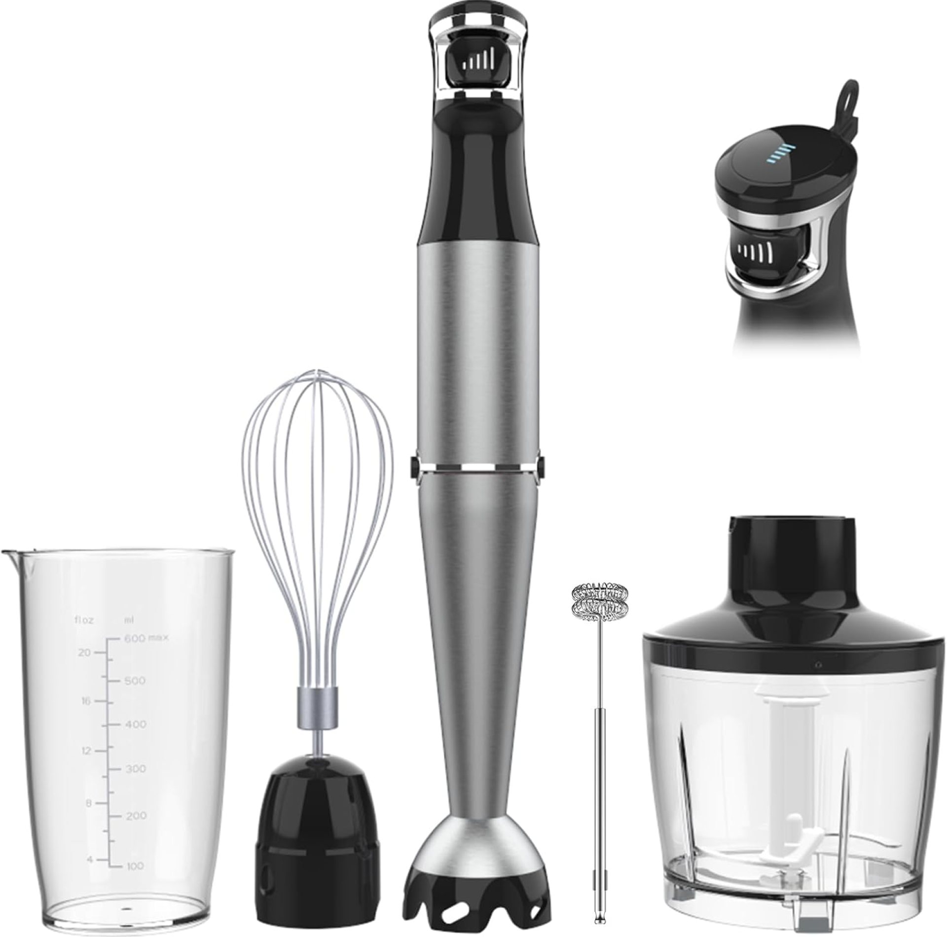 Immersion Blender Handheld Corded Hand Blenders Set 1100W, Trigger Variable Speed 5 in 1 Stick Emulsifier with Chopper, Whisk and Frother for Soup, Baby Food and Smoothies Immersion Blender Handheld Corded Hand Blenders Set 1100W, Trigger Variable Speed 5 in 1 Stick Emulsifier with Chopper, Whisk and Frother for Soup, Baby Food and Smoothies