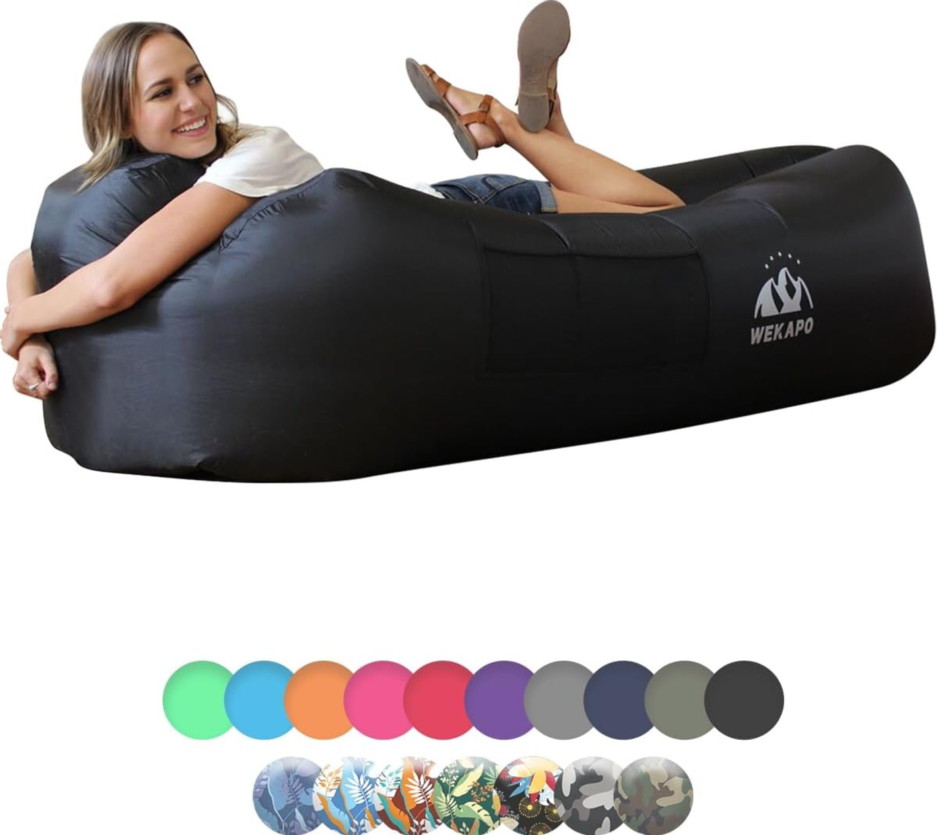 WEKAPO Inflatable Lounger Air Sofa Hammock-Portable,Water Proof& Anti-Air Leaking Design-Ideal Couch for Backyard Beach Traveling Camping Picnics & Music Festivals WEKAPO Inflatable Lounger Air Sofa Hammock-Portable,Water Proof& Anti-Air Leaking Design-Ideal Couch for Backyard Beach Traveling Camping Picnics & Music Festivals