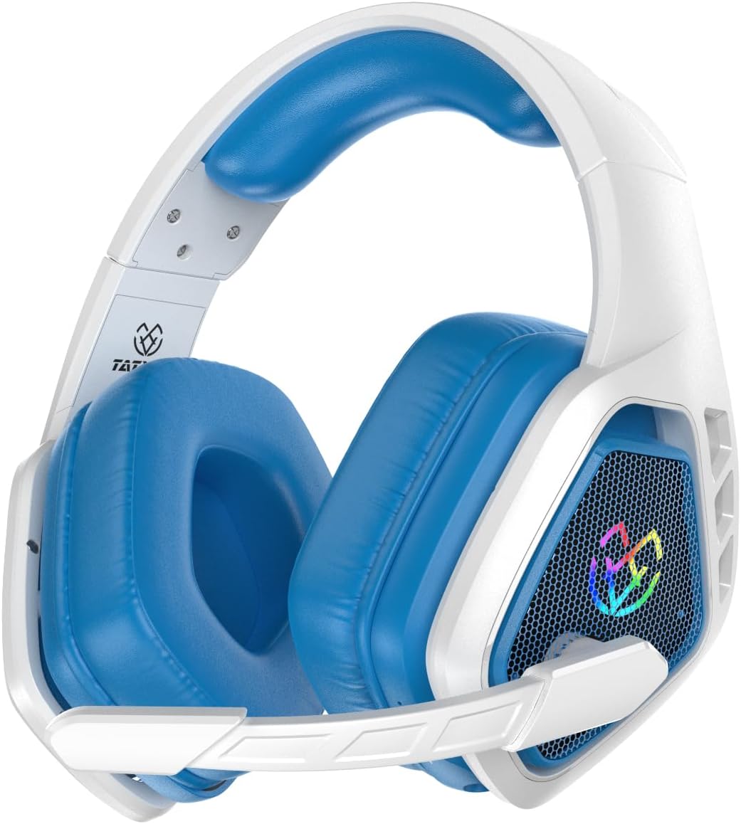 Wireless Gaming Headset for PC, Ps5, Ps4, 2.4 Ghz USB & Type-C Gaming Headphones with Microphone, 30H Battery Bluetooth Headphones for Switch, Laptop, Mobile, Mac (Blue White) Wireless Gaming Headset for PC, Ps5, Ps4, 2.4 Ghz USB & Type-C Gaming Headphones with Microphone, 30H Battery Bluetooth Headphones for Switch, Laptop, Mobile, Mac (Blue White)