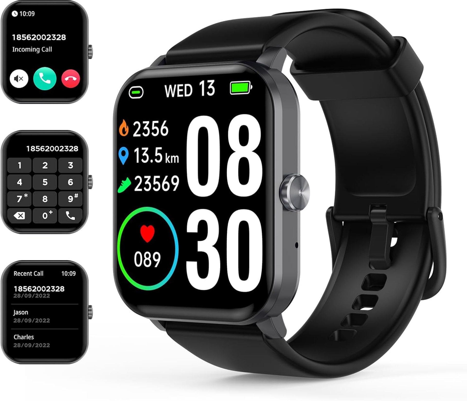 Smart Watch(Answer/Make Call), 1.85” HD Smartwatch for Men Women, 2025 Fitness Tracker with 100+ Sport Modes, Heart/Sleep Monitor/Pedometer IP68 Waterproof Fitness Watch for Android iOS Smart Watch(Answer/Make Call), 1.85” HD Smartwatch for Men Women, 2025 Fitness Tracker with 100+ Sport Modes, Heart/Sleep Monitor/Pedometer IP68 Waterproof Fitness Watch for Android iOS
