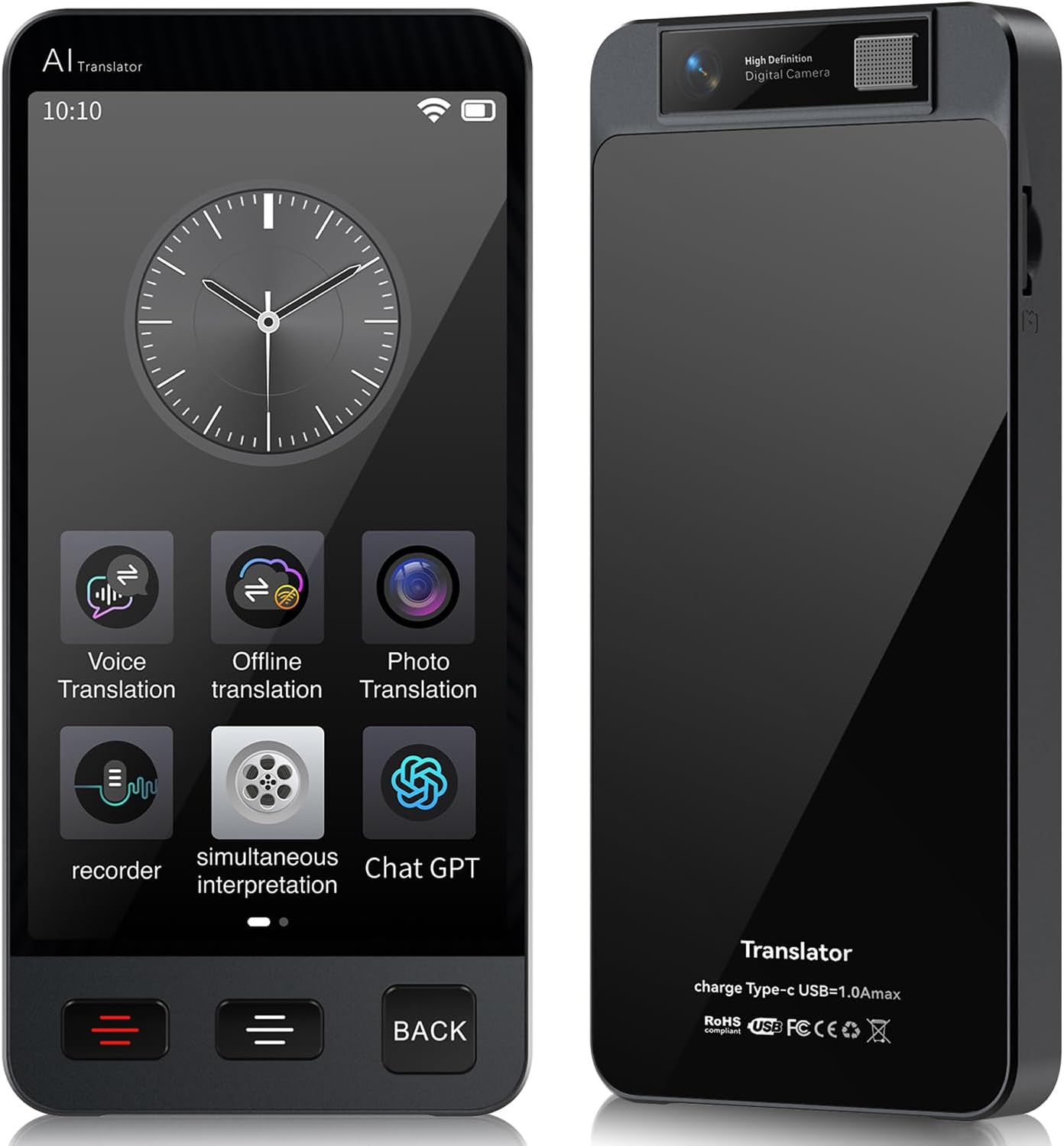 Offline Language Translator Device, M80 ChatGPT Instant Translator No WiFi Needed, 142 Languages Two Way Real-Time Voice Translation, Recording&Photo AI Translator for Business Learning Travel Offline Language Translator Device, M80 ChatGPT Instant Translator No WiFi Needed, 142 Languages Two Way Real-Time Voice Translation, Recording&Photo AI Translator for Business Learning Travel