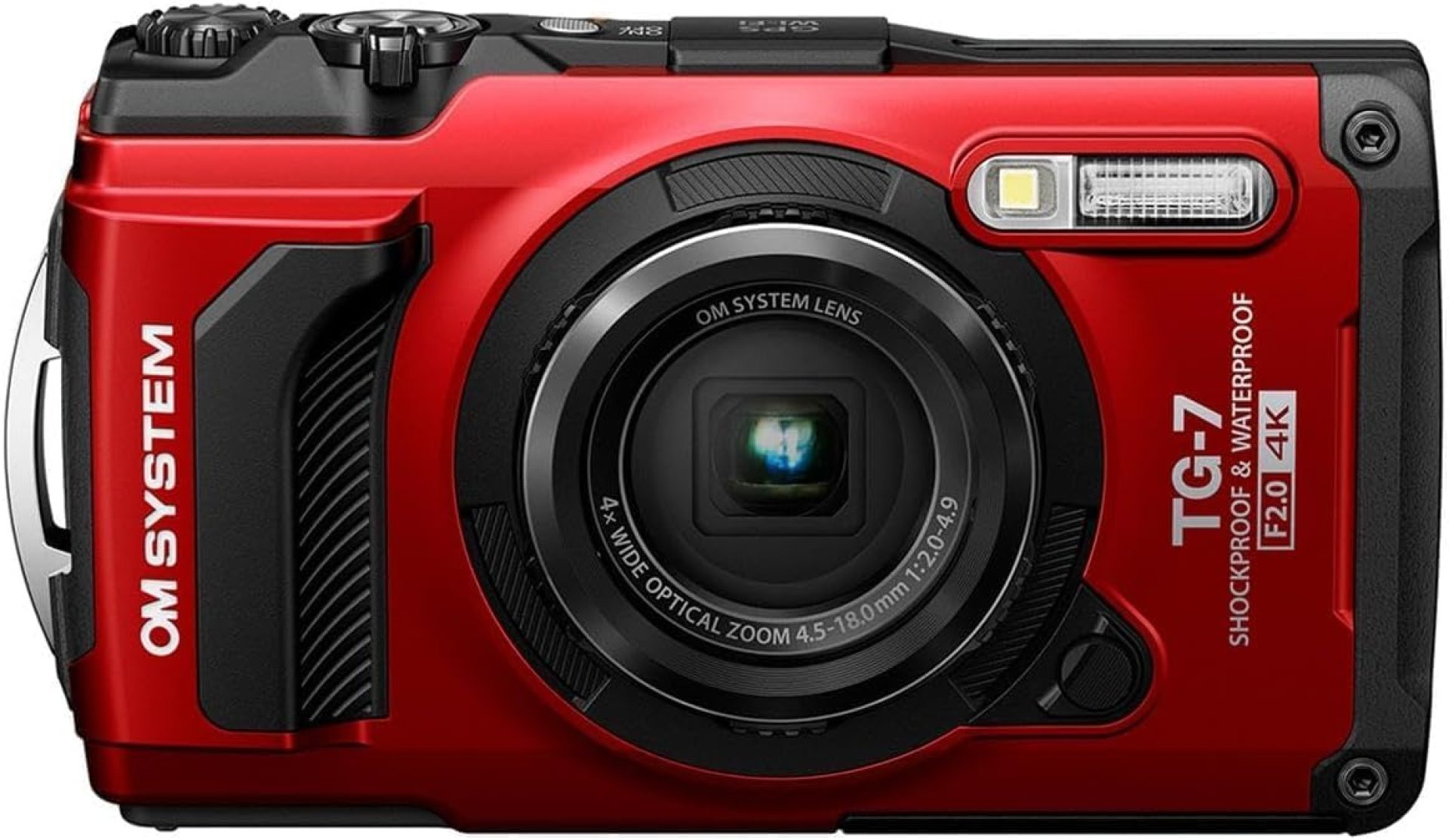 OM SYSTEM Tough TG-7 Red Underwater Camera, Waterproof, Freeze Proof, High Resolution Bright, 4K Video 44x Macro Shooting (Successor Olympus TG-6) OM SYSTEM Tough TG-7 Red Underwater Camera, Waterproof, Freeze Proof, High Resolution Bright, 4K Video 44x Macro Shooting (Successor Olympus TG-6)