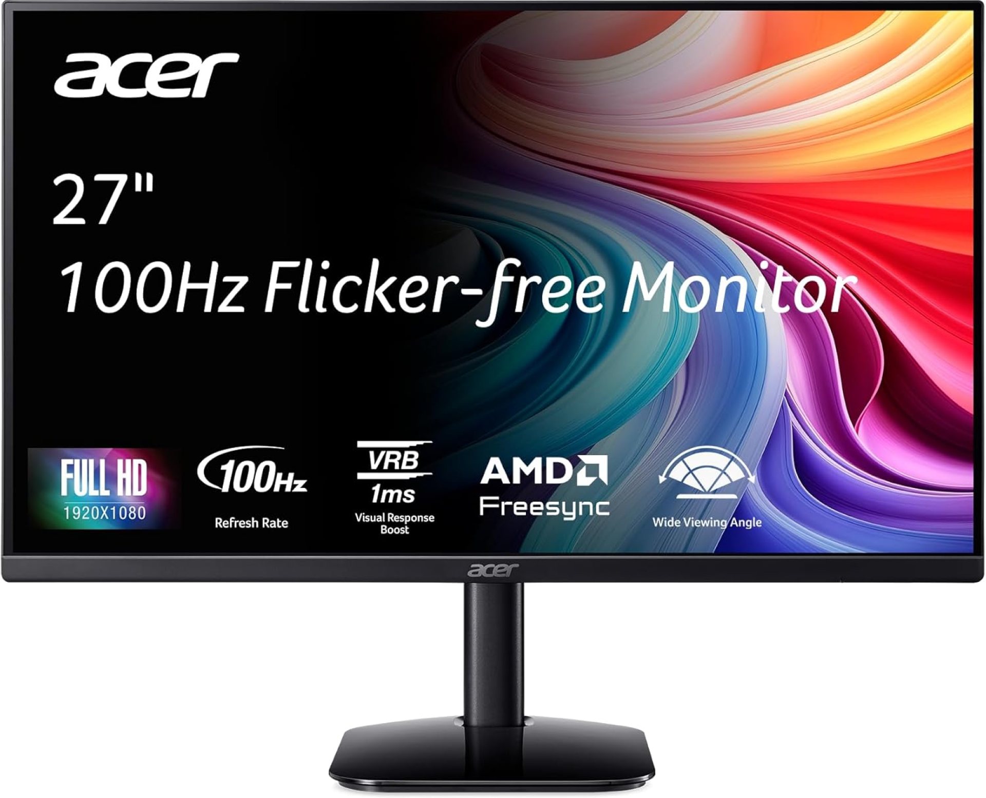 Acer KB272 E0bi 27″ IPS Full HD (1920 x 1080) Zero-Frame Gaming Office Monitor AMD FreeSync Technology Up to 100Hz Refresh 1ms (VRB) Low Blue Light Tilt HDMI & VGA Ports Acer KB272 E0bi 27″ IPS Full HD (1920 x 1080) Zero-Frame Gaming Office Monitor AMD FreeSync Technology Up to 100Hz Refresh 1ms (VRB) Low Blue Light Tilt HDMI & VGA Ports