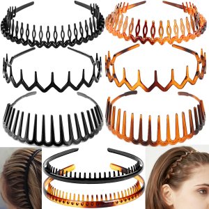 8 PCS Fashion Effortless Plastic Headbands with Teeth...
